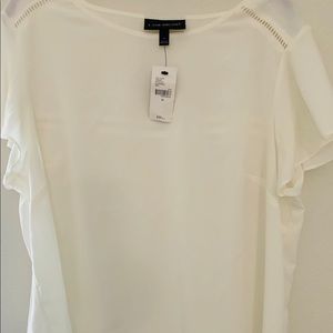 Lane Bryant Flutter Sleeve Cream Top NWT Sz14